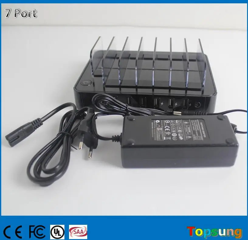 7-port USB Fast Charging Station AC100-240V USB Charger Hub for Mobile Phone and Tablet PC Hot Sale Charging Products