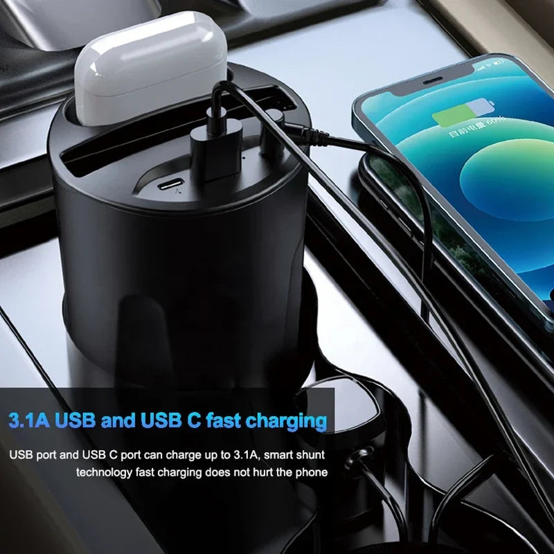 Fast Car Wireless Charger Cup For iPhone 11 12 13 14 8 XR Car Charger Holder For Samsung Galaxy S10 S20 15W Car USB Charger Cup